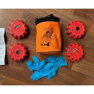 4 Pack Garage Monkey LED Road Safety Flares Roadside Warning Safety Flare Kit